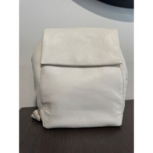 Nordstrom Pebbled Leather Flap Backpack Women OS Off White Minimalist Chic